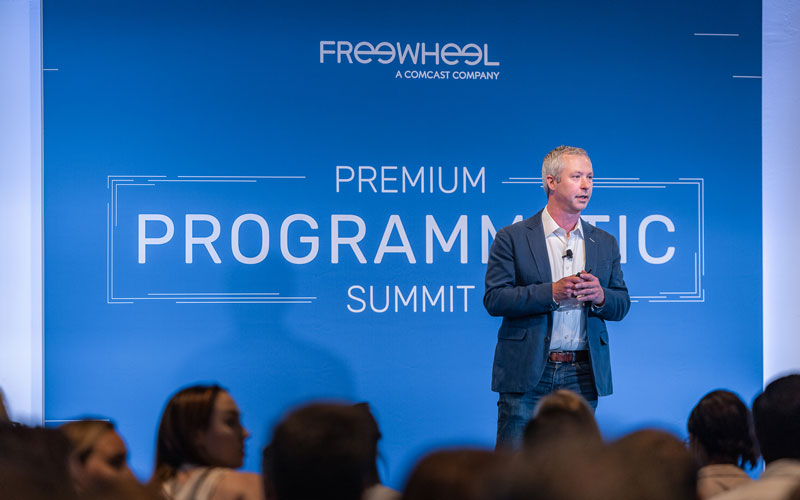 Mark McKee, General Manager at Freewheel, presenting about the future of data and identity in CTV at Freewheel’s Premium Programmatic Summit
