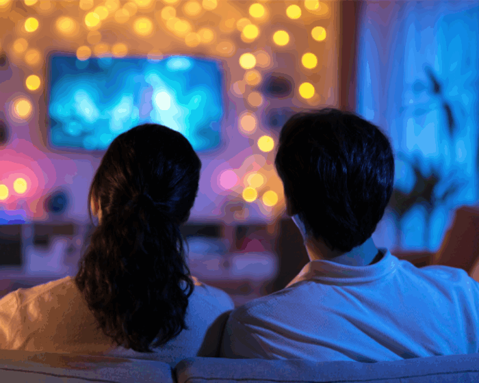 Couple watching TV