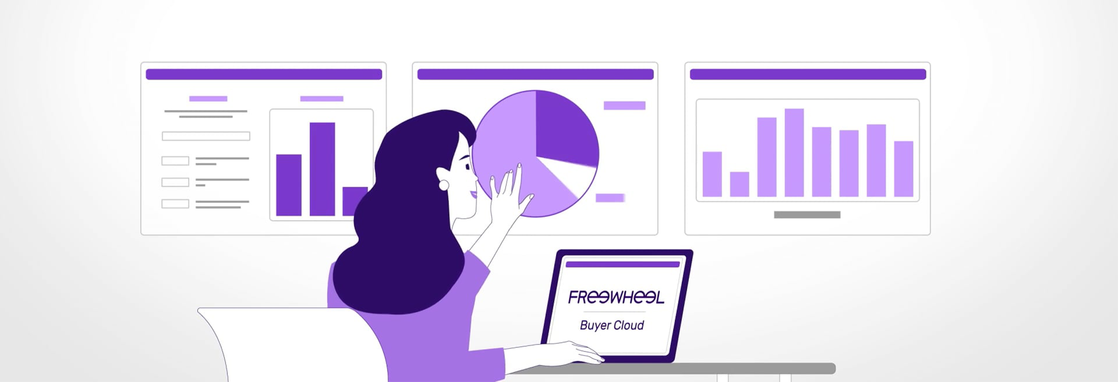 Woman using FreeWheel Buyer Cloud